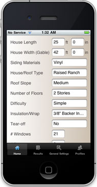image of Roofing Calculator app version 2 for iPhone